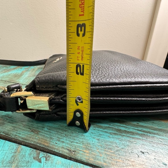 Kate Spade Triple Gusset Crossbody Handbag Black Pebble Leather $279 - Picture 9 of 13